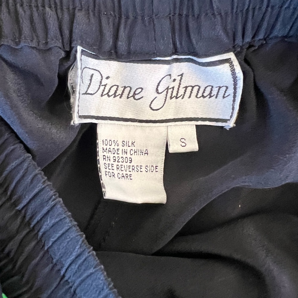 DIANE GILMAN 100% SILK TROPICAL PALMS RESORT-WEAR PANT SUIT W/ SEQUIN‎ DETAILING - Picture 12 of 14